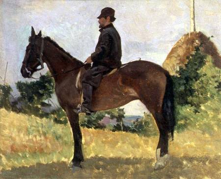 Diego Martelli mounted on horseback od Giovanni Fattori