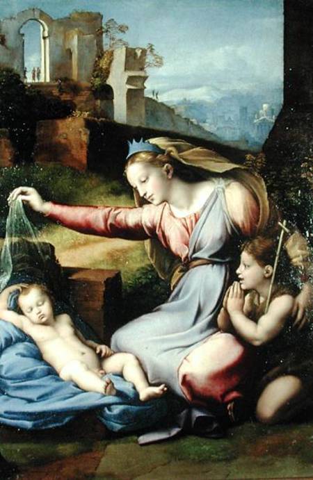 Virgin of the Veil (The Virgin of the Blue Diadem) od Giovanni Francesco Penni