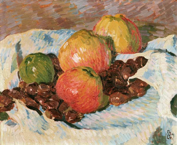 Quiet life with apples and chestnuts od Giovanni Giacometti