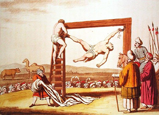 Torture Scene in Barbary, illustration from ''Costume Antico e Moderno'' od Giovanni Giulio Ferrario Milan 1815Bigatti