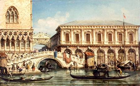 View of the Doge's Palace, the Bridge of Sighs and the Prison od Giovanni Grubacs
