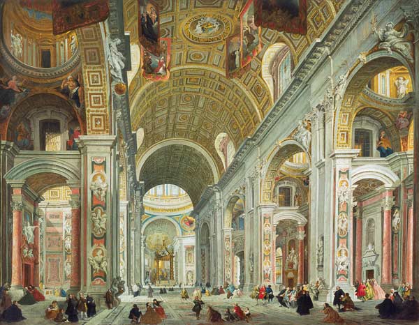 Interior of St. Peter's, Rome od Giovanni Paolo Pannini