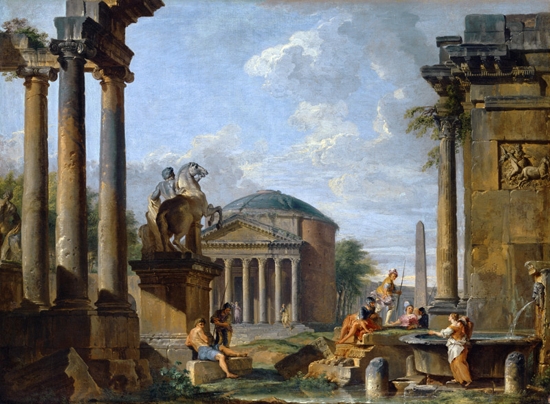 Landscape with Roman Ruins od Giovanni Paolo Pannini