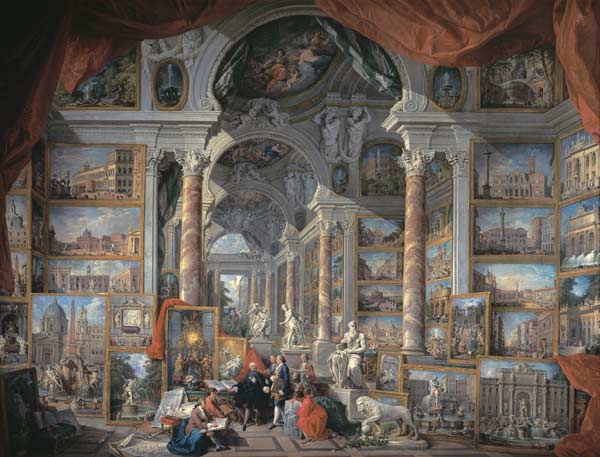 Gallery with Views of Modern Rome od Giovanni Paolo Pannini