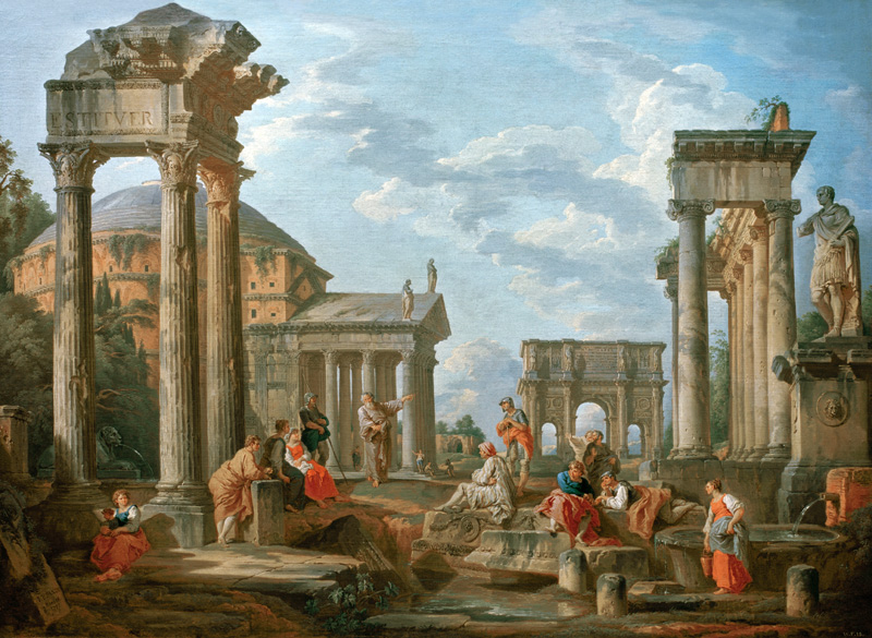Roman Ruins with a Prophet od Giovanni Paolo Pannini