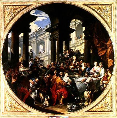 Feast under an Ionic Portico od Giovanni Paolo Pannini