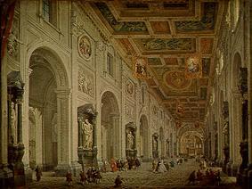Interior view of the church San Giovanni in Laterano in Rome. od Giovanni Paolo Pannini