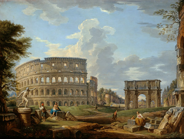 The Colosseum and the Arch of Constantine od Giovanni Paolo Pannini