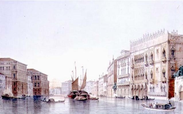 The Grand Canal and the Ca' d'Oro, Venice, engraved by Lefevre (litho) od Giovanni Pividor