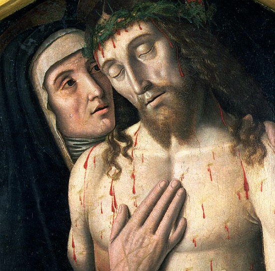 Lamentation of the Dead Christ (detail of 80450) od Giovanni Santi or Sanzio