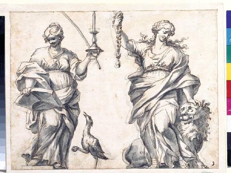 Allegorien der Wachsamkeit und der Stärke. od Giovanni Battista Lenardi