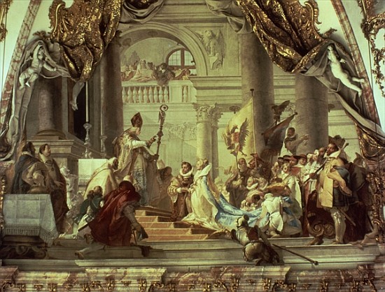Emperor Frederick Barbarossa''s wedding to Beatrix of Burgundy in 1156, c.1751-52 od Giovanni Battista (Giambattista) Tiepolo