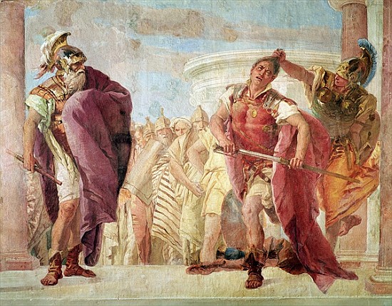 Minerva Preventing Achilles from Killing Agamemnon, from ''The Iliad'' by Homer, 1757 od Giovanni Battista (Giambattista) Tiepolo