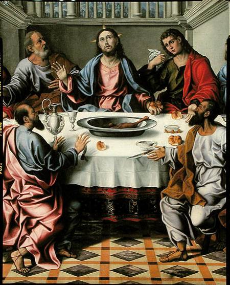 The Last Supper  (detail of 230066) od Girolamo da Santacroce