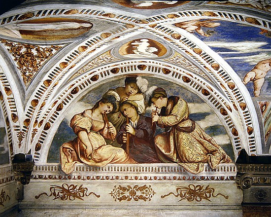 Bezel depicting a concert quartet of recorder players od Girolamo Romanino