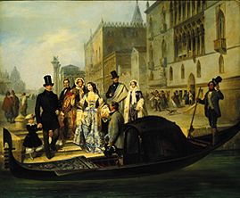 The family Tolstoi in Venice od Giulio Carlini