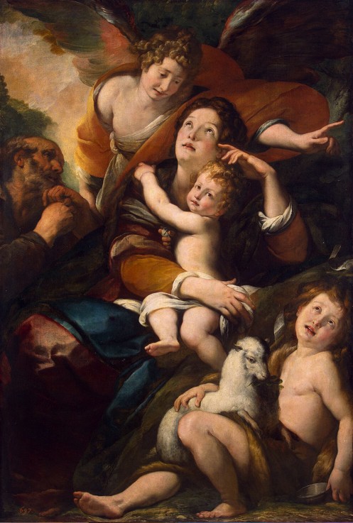 The Holy Family with John the Baptist and Angel od Giulio Cesare Procaccini