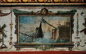 An device that allowed Archimedes (c.287-12 BC) to drag a ship ashore, Stanza della Mattematica