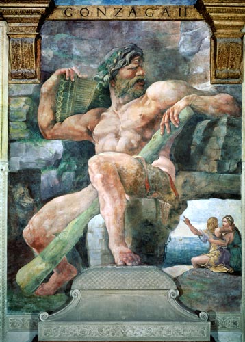 The giant Polyphemus with Galatea and the herdsman Acis, from the Sala di Amore e Psiche od Giulio Romano