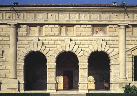 The Loggia delle Muse northern facade of the Cortile d'Onere designed od Giulio  Romano