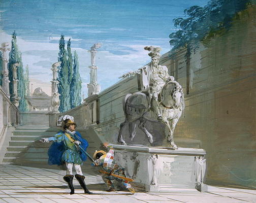 Don Juan, The Challenge (w/c on paper) od Giuseppe Bernardino Bison