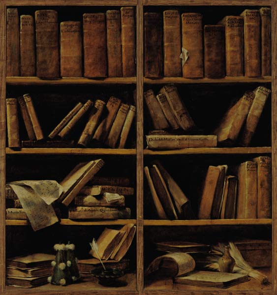 Trompe l'Oeil of a Bookcase od Giuseppe Lo Spagnuolo Crespi