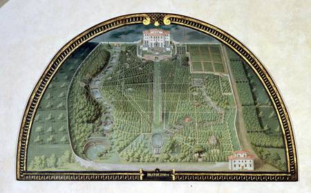 Villa Pratolino (Demidoff) from a series of lunettes depicting views of the Medici villas od Giusto Utens