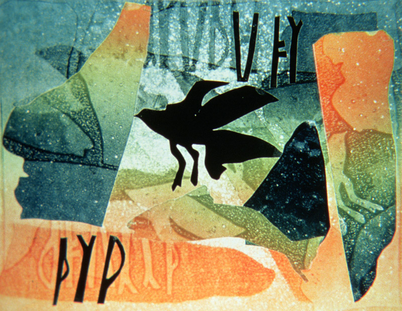 Pictish Raven, 1994 (monotype)  od Gloria  Wallington