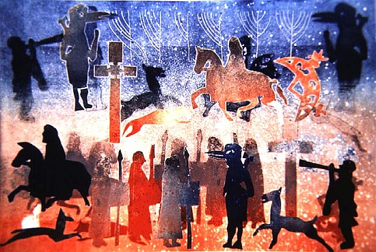 Celtic Celebrations, 1996 (monotype)  od Gloria  Wallington
