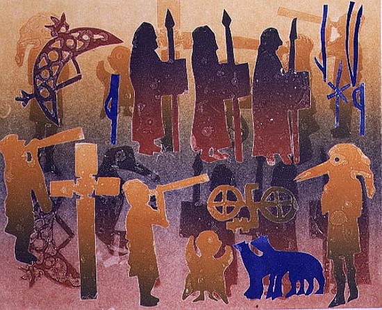 Pictish Ceremony, 1996 (monotype)  od Gloria  Wallington