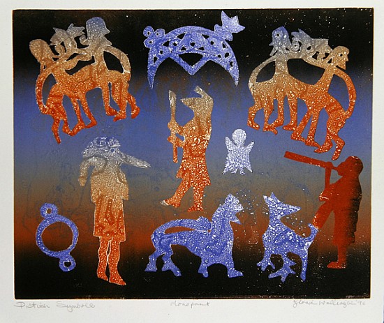 Pictish Symbols, 1996 (monotype)  od Gloria  Wallington