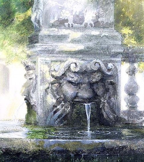 Fountain in the Borghese Gardens, Rome, 1982 (w/c and gouache on paper)  od Glyn  Morgan