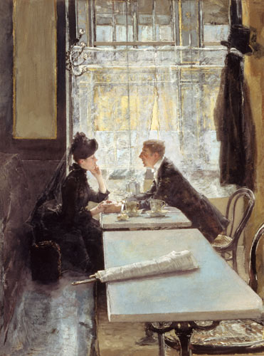 Lovers in a Cafe (panel) od Gotthard Kuehl