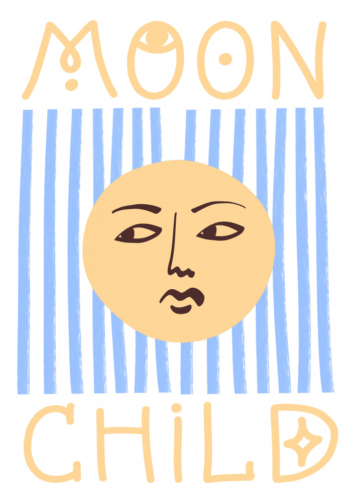 Striped Moon Child od Grace Digital Art Co