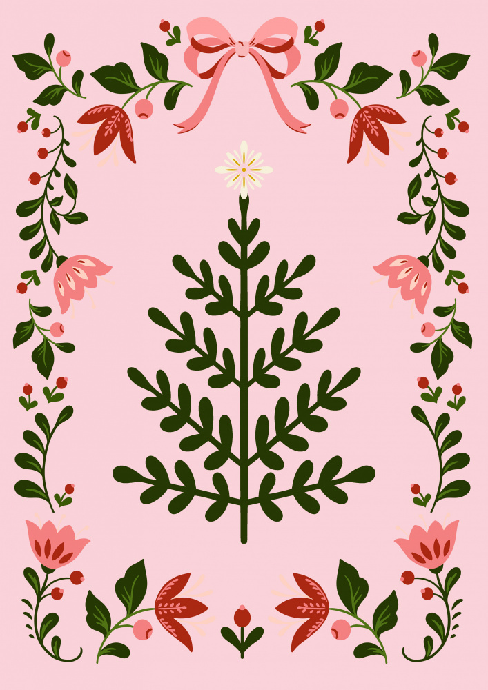 Pink Christmas Tree od Grace Digital Art Co
