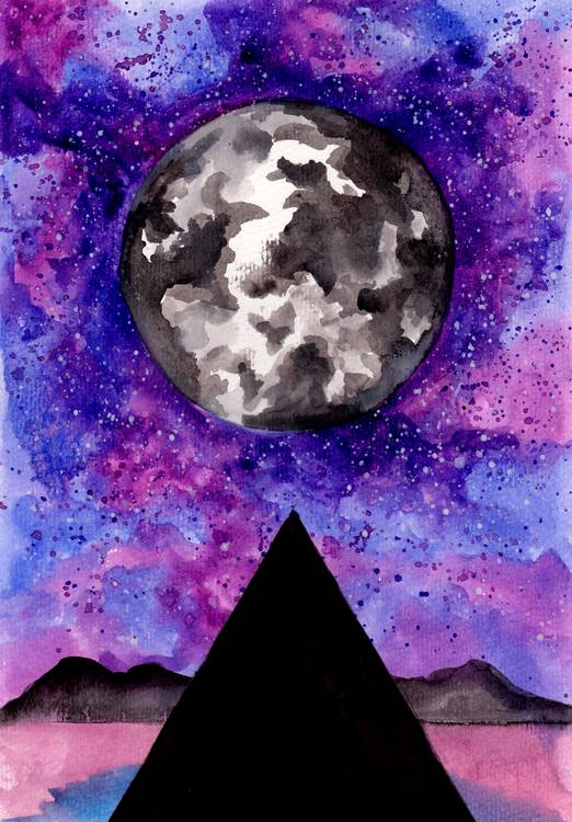 Moon Pyramid in Purple Sky od Sebastian  Grafmann