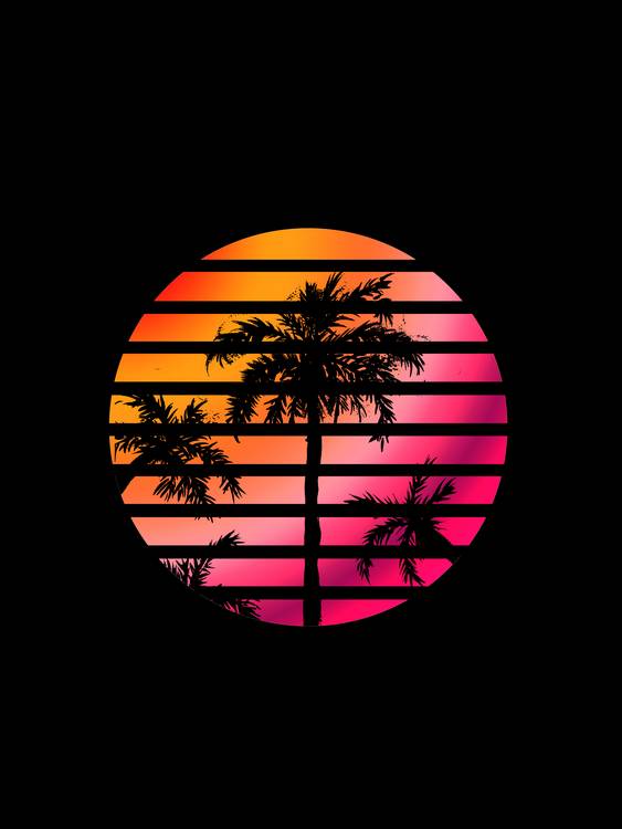 Palm Trees Sunset od Sebastian  Grafmann
