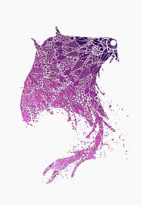 Purple Mandala Manta Ray Silhouette