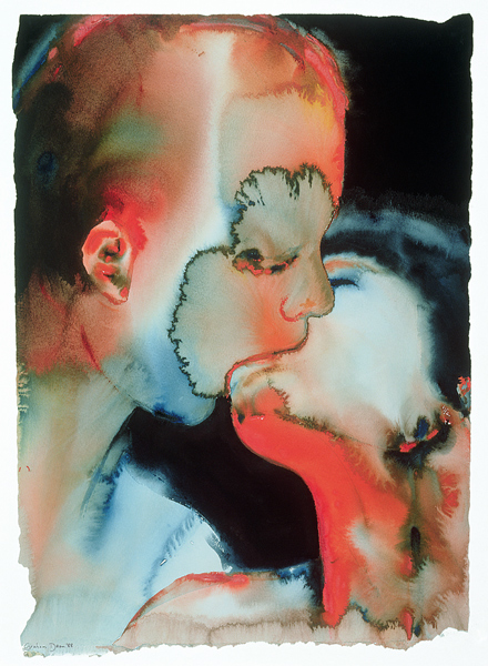 Close-up Kiss, 1988 (w/c on paper)  od Graham  Dean