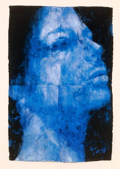 Blue Head, 1998 (w/c on handmade indian paper) 
