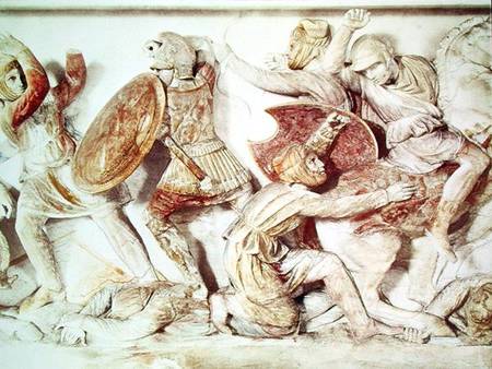 The Alexander Sarcophagus depicting a battle scene od Grececke Umeni