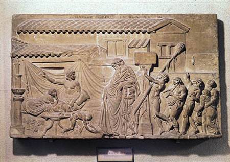 Relief depicting Dionysus at the home of Icarius, copy of an Alexandrian original od Grececke Umeni