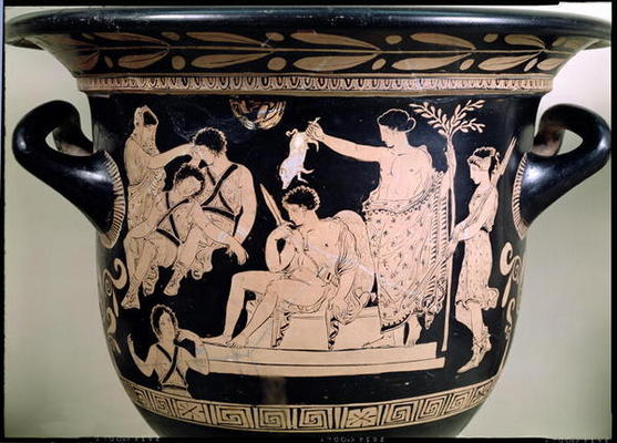 Orestes as a Suppliant at the Shrine of Apollo in Delphi, detail from an Attic red-figure krater, at od Greek 4th century BC