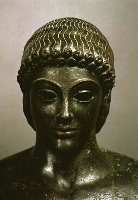 The Apollo of Piombino, head of the statue, found in Benevento, Greek od Greek School