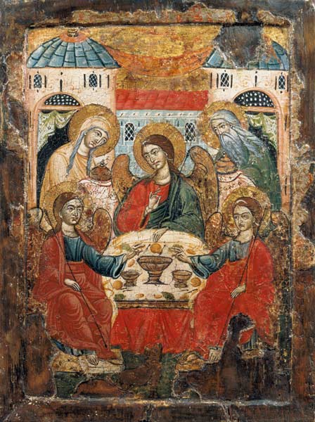 Abraham and the Three Angels, icon, from Macedonia od Greek School