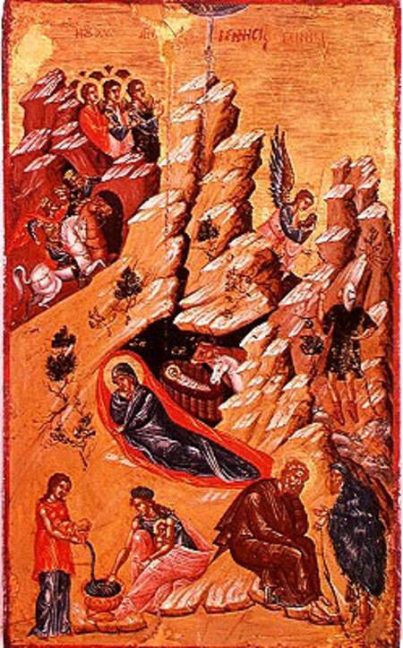 Icon depicting the Nativity od Greek School