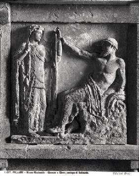 Juno and Jupiter, metope from the Temple of Selinunte, Sicily