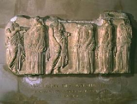 Organisers and ergastines (peplos-bearers), section of the Great Panathenaic procession from the eas