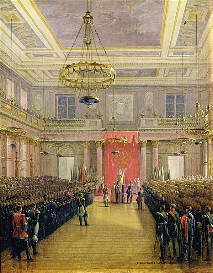 The Oath of the Successor to the Throne Alexander II Nickolaevich in the Winter Palace, 1837 (oil on od Grigori Grigor'evich Chernetsov