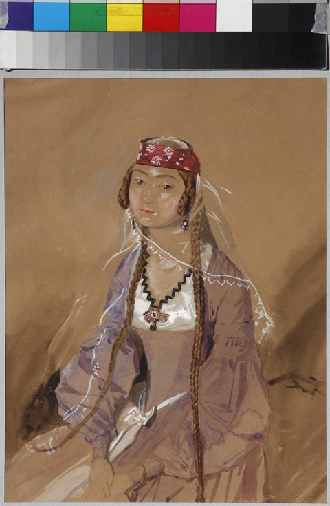 Portrait of Countess Marta Sologashvili, Princess Eristavi od Grigori Grigorevich Gagarin